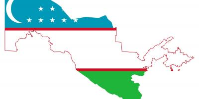 Carte de drapeau de l'Ouzbékistan 