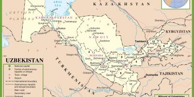 Carte de l'Ouzbékistan politique 